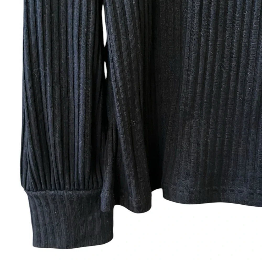 Architect Long Sleeve Ribbed Blouse With Puffy Sleeve - Picture 9 of 9